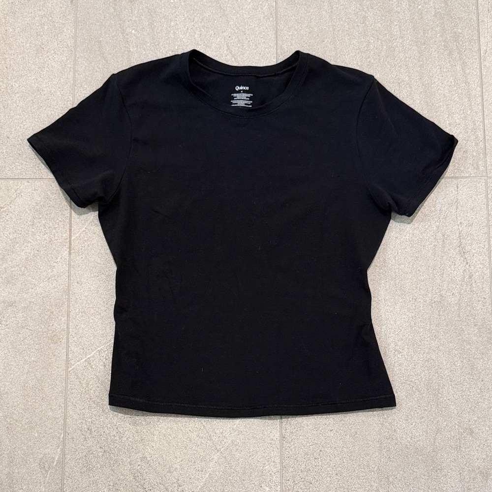 Quince Black Short Sleeve Crewneck Tee